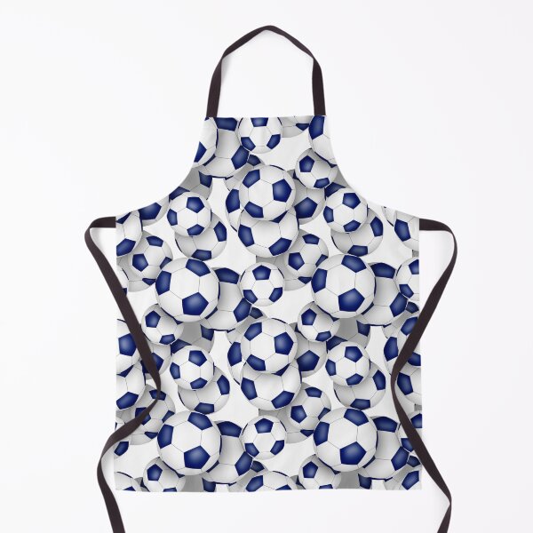 Item preview, Blue & white soccer balls pattern designed and sold by katzdzynes.