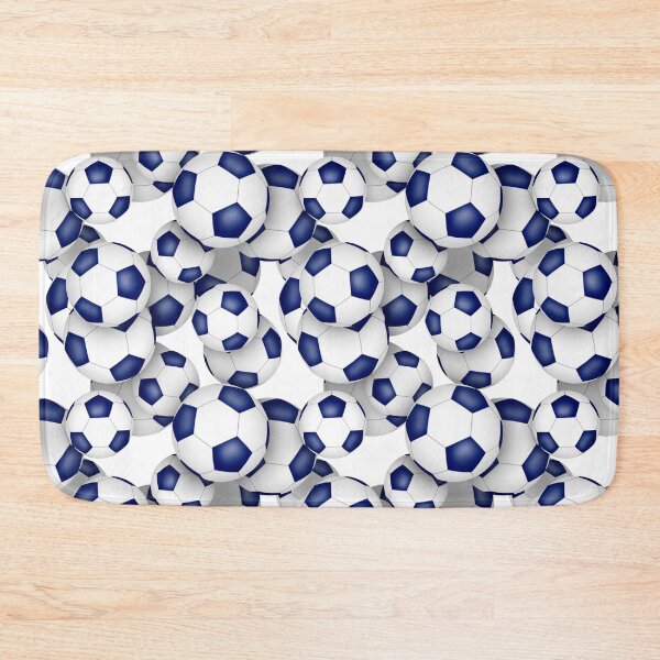 Item preview, Blue & white soccer balls pattern designed and sold by katzdzynes.