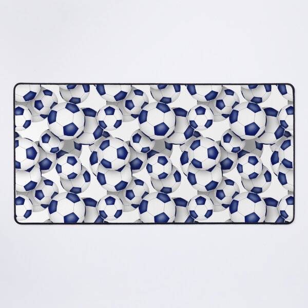 Item preview, Blue & white soccer balls pattern designed and sold by katzdzynes.