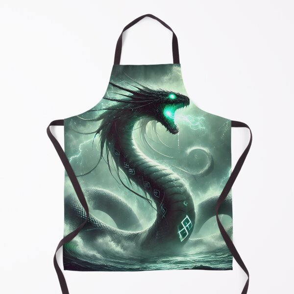 Item preview, "Jörmungandr – The Midgard Serpent of Norse Mythology | Storm and Runes Fantasy Art Print" designed and sold by Umbra666.