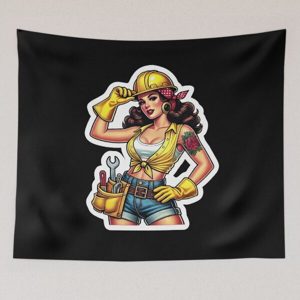 Item preview, Tattooed Construction Pinup designed and sold by PinUpPizzazz.