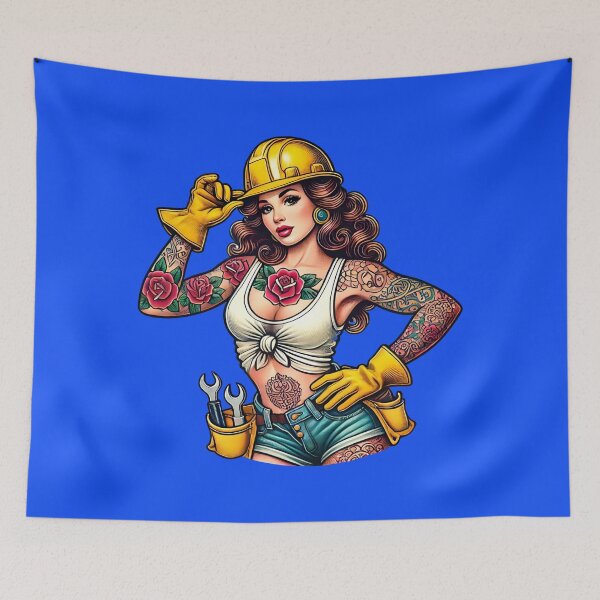 Item preview, Tattooed Construction Pinup designed and sold by PinUpPizzazz.