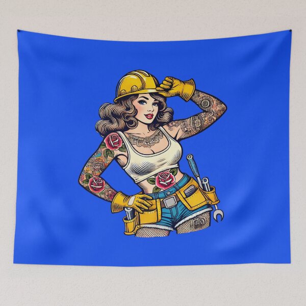 Item preview, Tattooed Construction Pinup designed and sold by PinUpPizzazz.