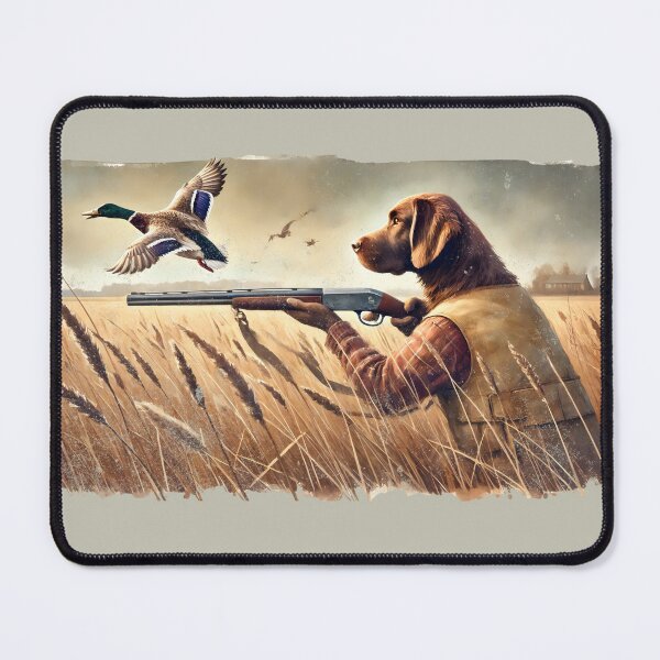Item preview, Hunting Dog with Shotgun Surreal Art designed and sold by AwesomeBeyondLimits.