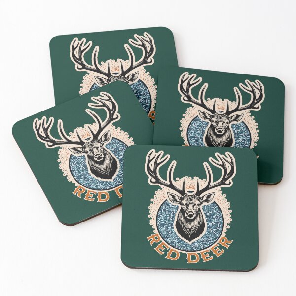 Item preview, Majestic Red Deer Head with Antlers – Vintage Wildlife Illustration designed and sold by SportyAndArtful.