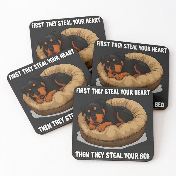 Item preview, Rottweiler - FIRST THEY STEAL YOUR HEART THEN THEY STEAL YOUR BED designed and sold by 123ks.
