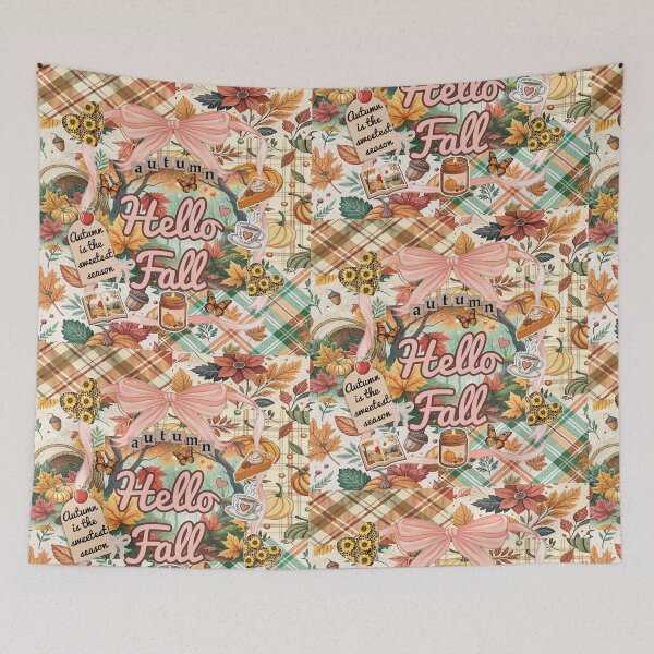 Item preview, Autumn Preppy Plaid Orange Collage designed and sold by Tetete.