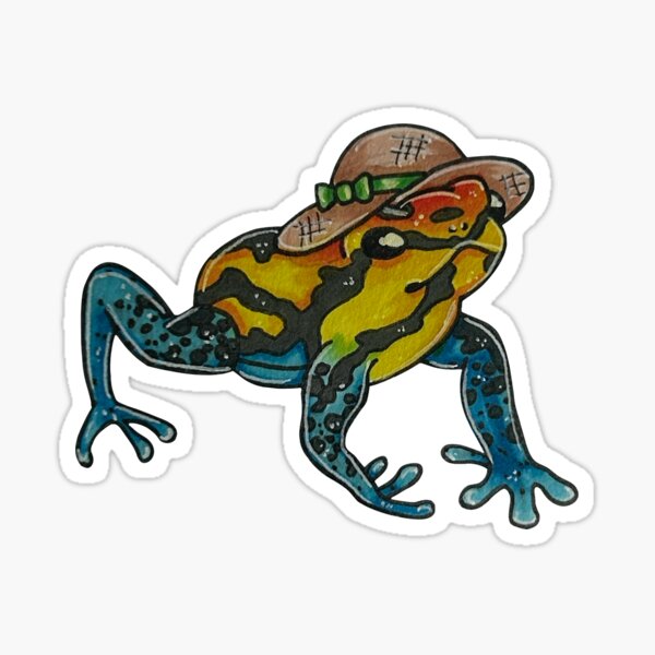 Item preview, Poison Dart Frog in Straw Hat designed and sold by StudioSerpuntine.