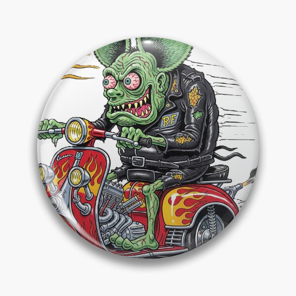 Item preview, rocker rat monster riding a red flame scooter designed and sold by hotrodspirit.