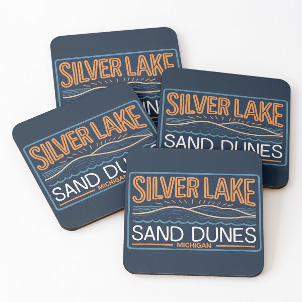 Item preview, Silver Lake Sand Dunes Michigan Neon Light Sign designed and sold by TheOldMittenIllustrated.
