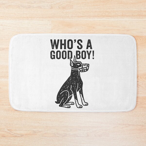 Item preview, Distressed Dobermann Dog Doodle Shirt – “Who’s a Good Boy” Bold Minimalist Dog Design designed and sold by Thehatinthecat.