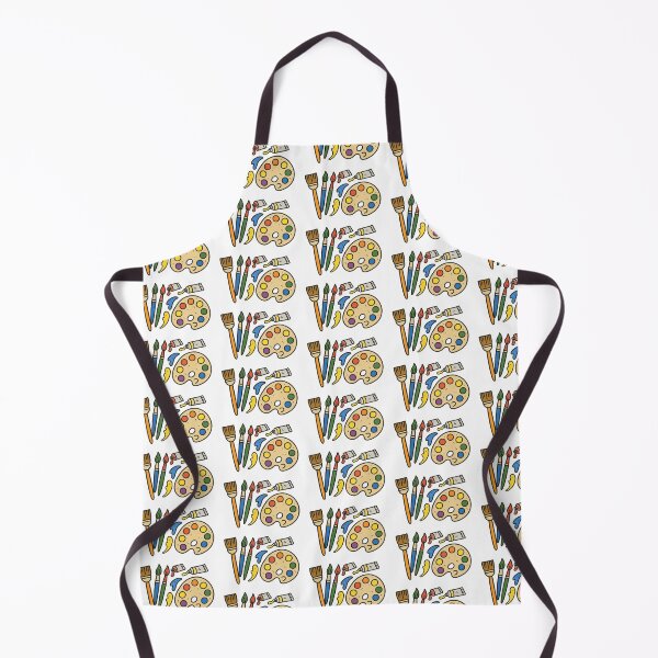 Item preview, Art supplies illustration with paintbrushes and palette, isolated, back to school, AI generated designed and sold by dvoevnore.