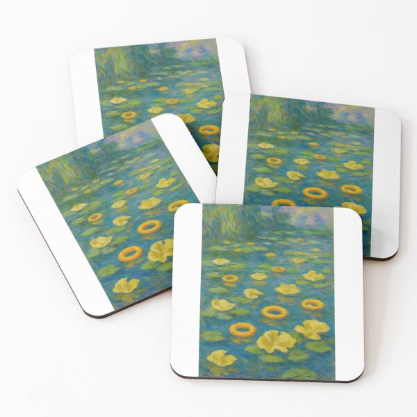 Item preview, Waterlilies & Crisps – Impressionist Snack Parody Print designed and sold by WhisperFrame.