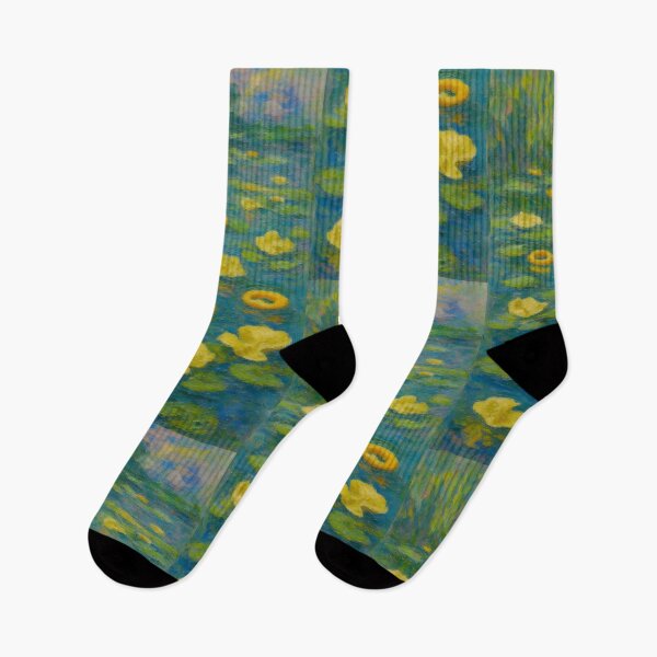 Item preview, Waterlilies & Crisps – Impressionist Snack Parody Print designed and sold by WhisperFrame.