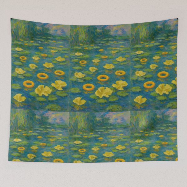 Item preview, Waterlilies & Crisps – Impressionist Snack Parody Print designed and sold by WhisperFrame.