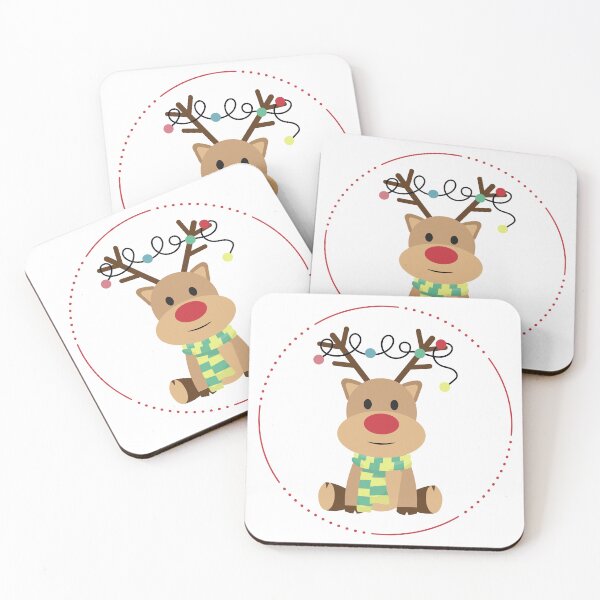 Item preview, Reindeer with Christmas Lights Illustration designed and sold by CatchallDesign.