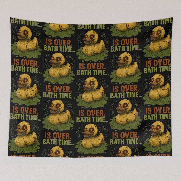 Item preview, Bath Time Is Over – Creepy Rubber Duck Horror Art designed and sold by TeeTimeTreasure.