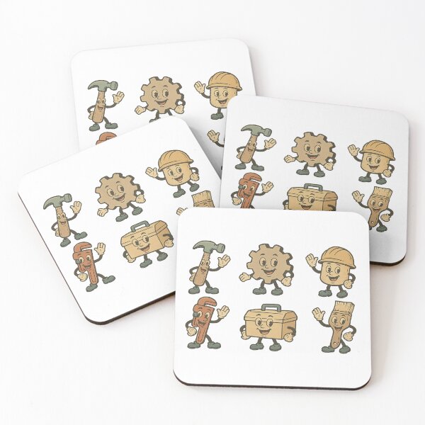Item preview, Vintage Labor Day mascot set isolated on transparent background, AI generated designed and sold by dvoevnore.