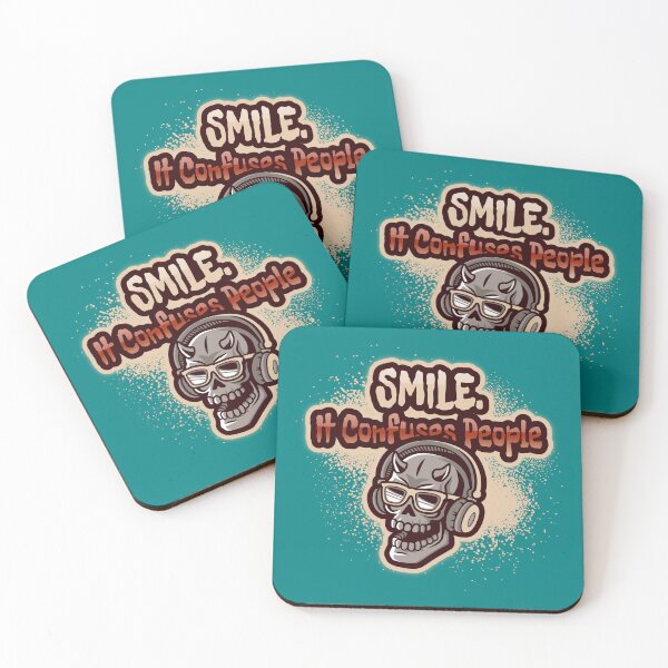 Item preview, Smile. It Confuses People – Cheeky Devil Skeleton Graphic for Sarcastic Introvert Humour designed and sold by SavedBySarcasm.