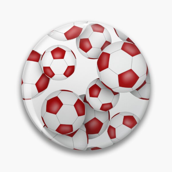 Item preview, Red & white soccer balls pattern designed and sold by katzdzynes.