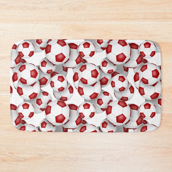 Item preview, Red & white soccer balls pattern designed and sold by katzdzynes.