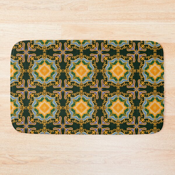 Item preview, Seamless Ornamental Fabric Pattern with Green and Gold Mandala Design designed and sold by chorstudio.