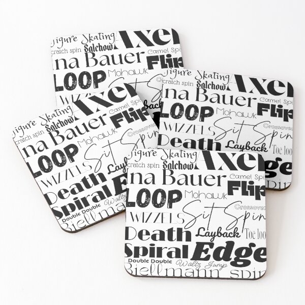 Item preview, Figure Skating Words- Subway Style Print- Black and White designed and sold by Purposely Designed.