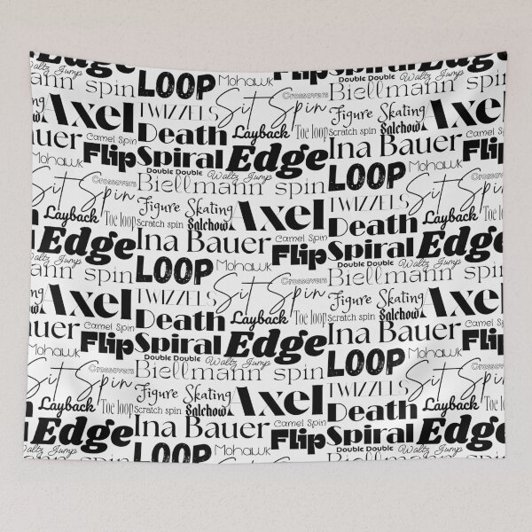 Item preview, Figure Skating Words- Subway Style Print- Black and White designed and sold by Purposely Designed.