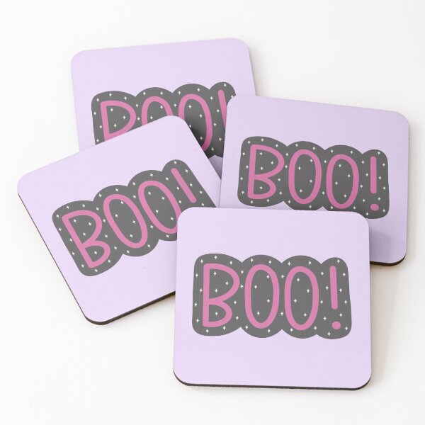 Item preview, Pink Sparkly BOO with a Dark Grey Background designed and sold by SpunkyDoodles.