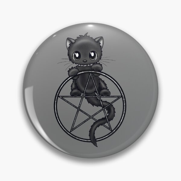 Item preview, cute black Witch Cat on Pentagram designed and sold by Pezi-Creation.