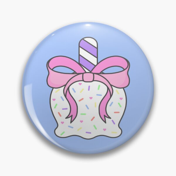 Item preview, White Candy Apple with Pink Bow, Purple Striped Stick & Sprinkles designed and sold by SpunkyDoodles.