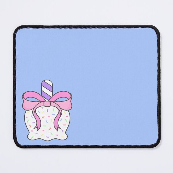 Item preview, White Candy Apple with Pink Bow, Purple Striped Stick & Sprinkles designed and sold by SpunkyDoodles.