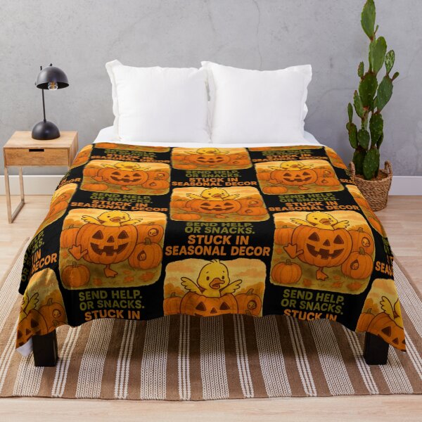 Item preview, Stuck in Seasonal Decor – Pumpkin Duckling Autumn Humor designed and sold by TeeTimeTreasure.