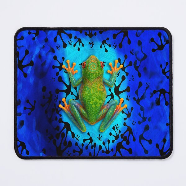 Item preview, Vivid Polynesian Tribal Frog – Tropical Jungle Art Design designed and sold by ArtistWill.