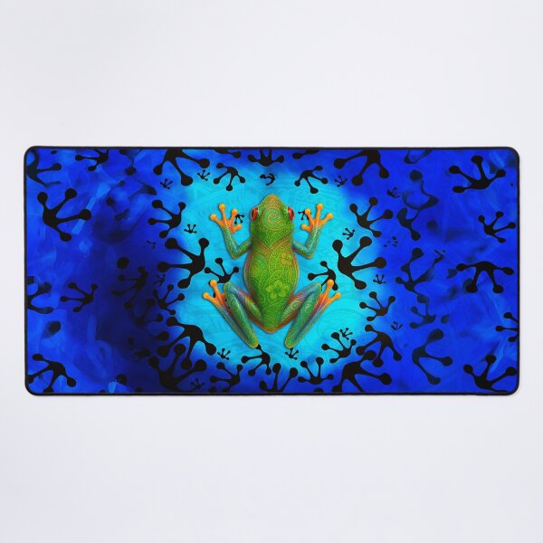 Item preview, Vivid Polynesian Tribal Frog – Tropical Jungle Art Design designed and sold by artistwill.