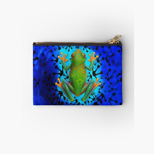 Item preview, Vivid Polynesian Tribal Frog – Tropical Jungle Art Design designed and sold by artistwill.