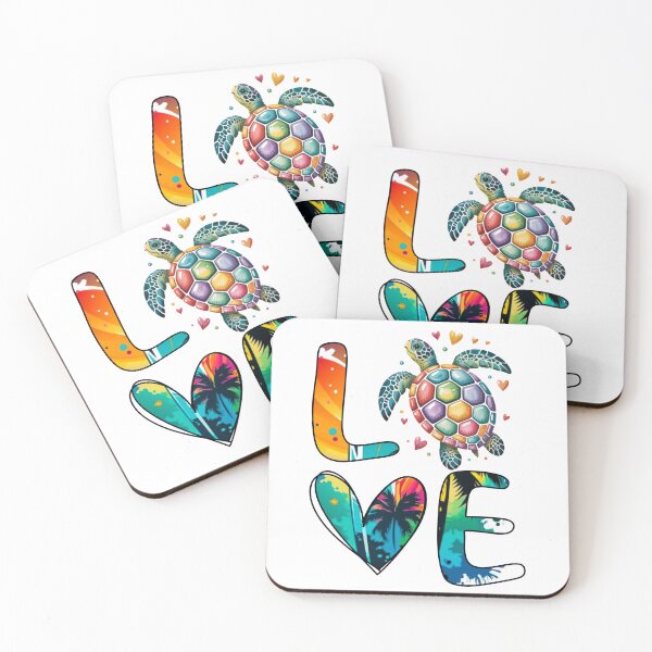 Item preview, Colorful Sea Turtle Love – Tropical Beach Vibes designed and sold by SimoesArtistry.