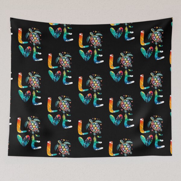 Item preview, Colorful Sea Turtle Love – Tropical Beach Vibes designed and sold by SimoesArtistry.