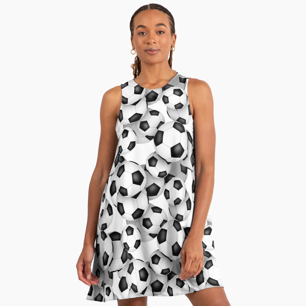 soccer balls pattern a line dress