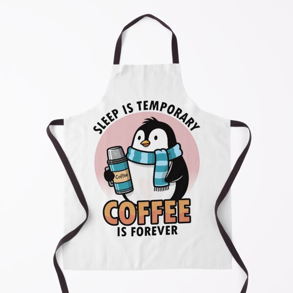 Item preview, Penguin "Coffee Is Forever" Cute Cartoon Illustration. designed and sold by NayemArts.