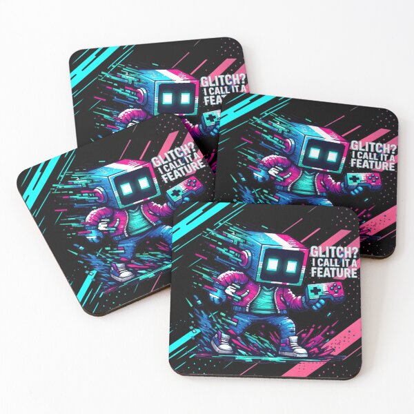 Item preview, Glitch? I Call It a Feature – Retro Pixel Gamer Neon T-Shirt designed and sold by Closeddog.