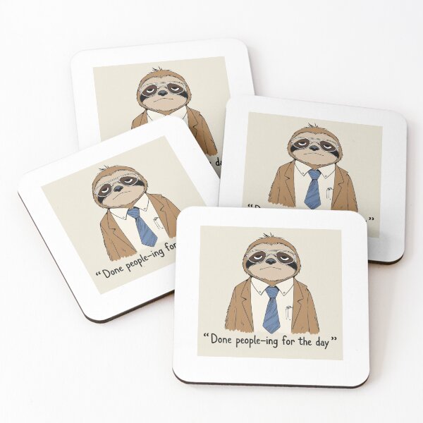 Item preview, Done People-ing for the Day - Funny Tired Office Sloth Design designed and sold by Tmactivity.