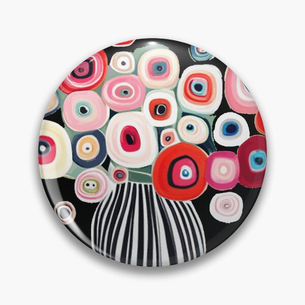 Item preview, Abstract Flowers in a Striped Vase designed and sold by Vicky Brago-Mitchell®.