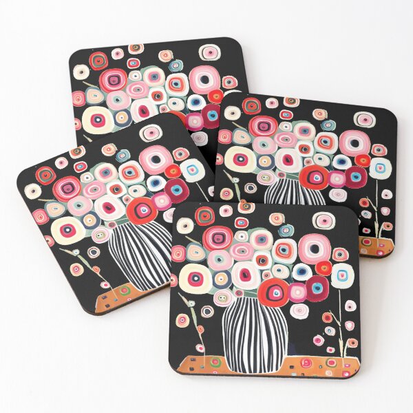Item preview, Abstract Flowers in a Striped Vase designed and sold by Vicky Brago-Mitchell®.