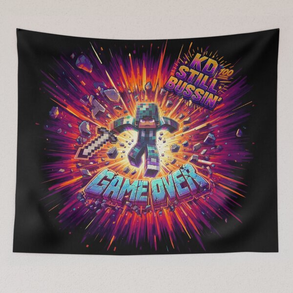 Item preview, Game Over – KD Still Bussin’ Pixel Warrior Gamer T-Shirt designed and sold by Closeddog.