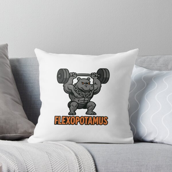 Item preview, Flexopotamus – Buff Hippo Powerlifting Gym Mascot designed and sold by Enea Kelo.