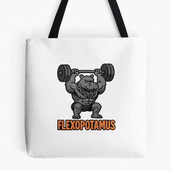 Item preview, Flexopotamus – Buff Hippo Powerlifting Gym Mascot designed and sold by Enea Kelo.