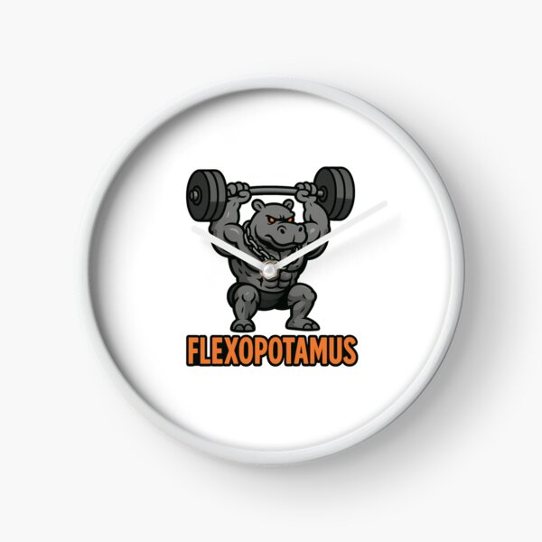 Item preview, Flexopotamus – Buff Hippo Powerlifting Gym Mascot designed and sold by Enea Kelo.