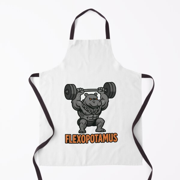 Item preview, Flexopotamus – Buff Hippo Powerlifting Gym Mascot designed and sold by Enea Kelo.