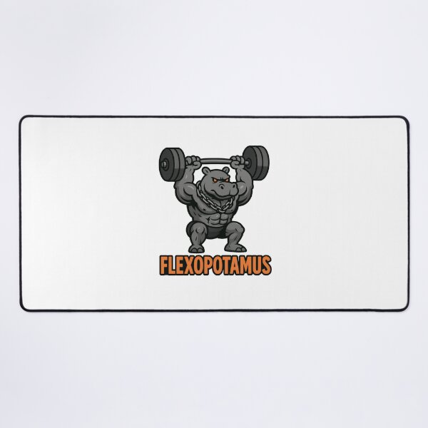 Item preview, Flexopotamus – Buff Hippo Powerlifting Gym Mascot designed and sold by Enea Kelo.